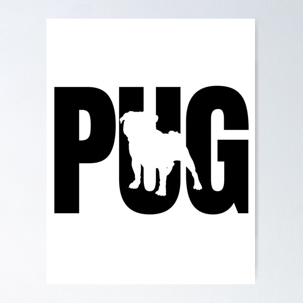 Item preview, Pug silhouette dark designed and sold by Beyond Words.