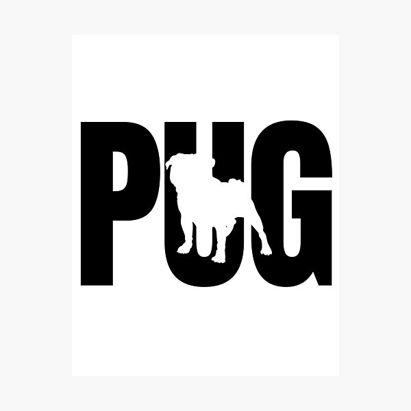 Item preview, Pug silhouette dark designed and sold by Beyond Words.