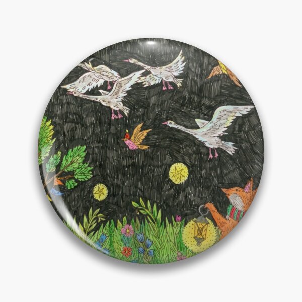 Artikelvorschau,  The fox and the hare are walking in the fairy forest. Cute illustration in ink and crayons. entworfen und verkauft von Yovin11.
