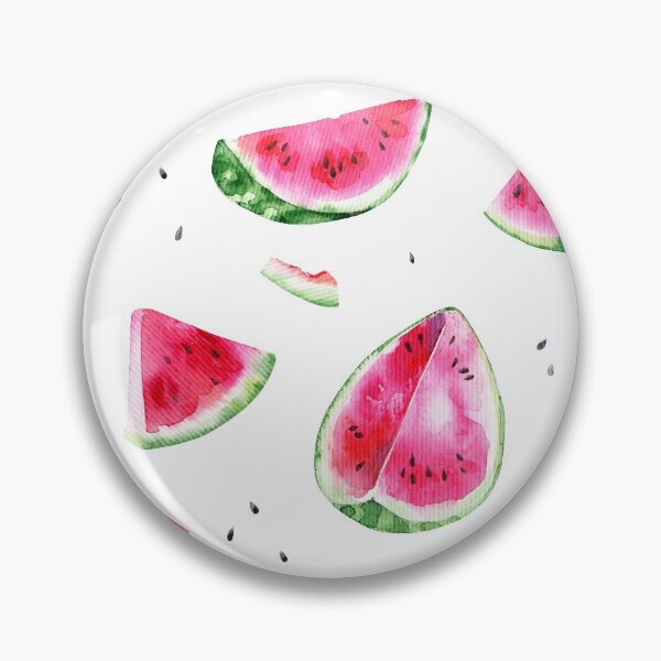 Item preview, Watercolor pattern of Slices, bits and seeds of watermelon designed and sold by TatianaKa.