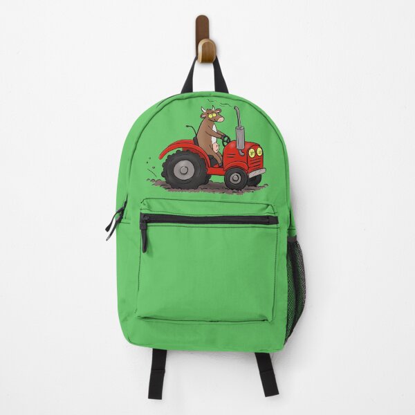 Item preview, Funny cow driving a red tractor farming cartoon designed and sold by FrogFactory.