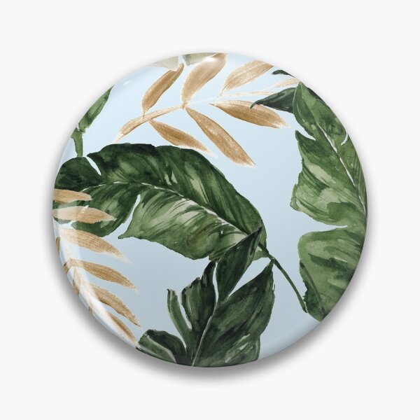 Item preview, Green and golden leaves blue background designed and sold by Jenmag.