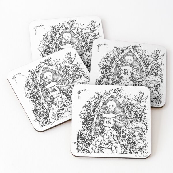 Item preview, Memento Mori Black and White Pen and Ink print designed and sold by blackheartscot.