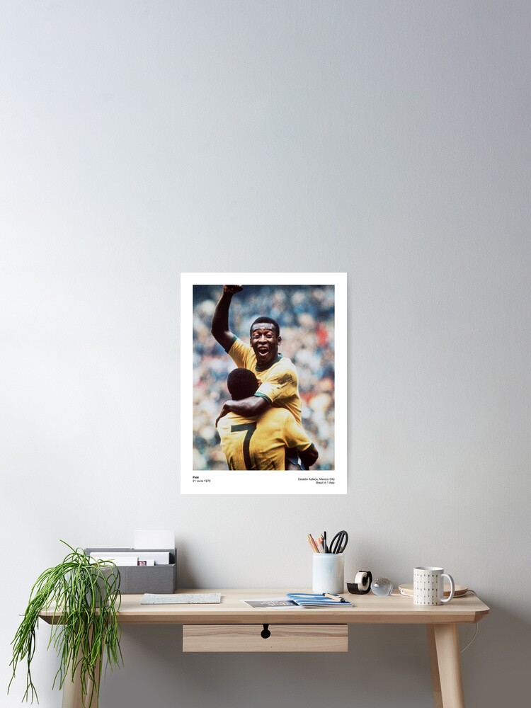 Thumbnail 2 of 3, Poster, Pelé's Triumph: 1970 World Cup Legend Print designed and sold by redprime.