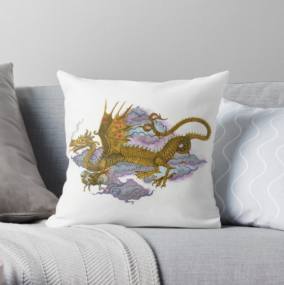 Flying dragon Throw Pillow