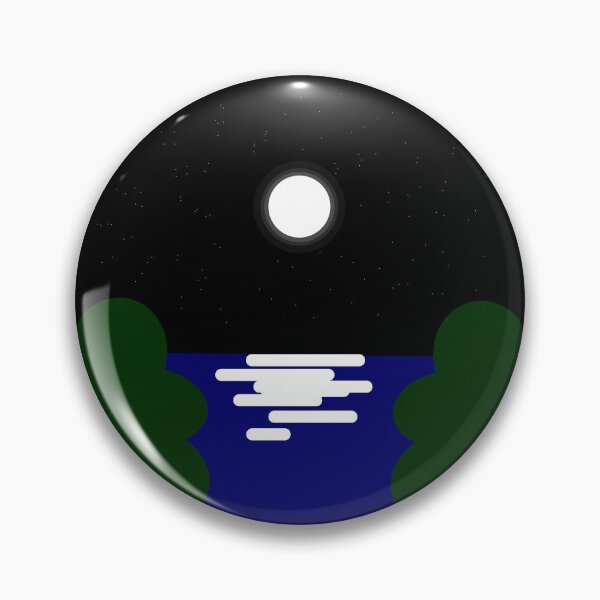 Item preview, circle art essential landscape at night full moon,dark sky full of stars  , sea , moon light reflection  and trees  designed and sold by SGS-.