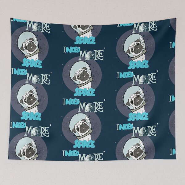 Item preview, I need More Space - Astronaut Pug designed and sold by Tee Inspiration.