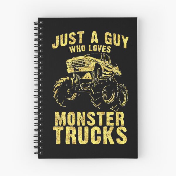 Item preview, Just a Guy who Loves MONSTER TRUCKS awesome black and yellow distressed style  designed and sold by Naumovski.
