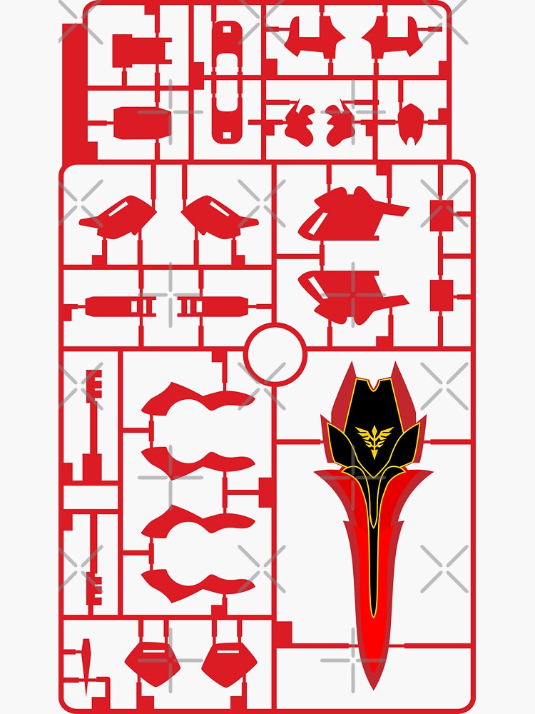 Sinanju Sieg Zeon Gundam Red Gunpla Mecha Runner Sticker For Sale By Graphicsbuddy Redbubble