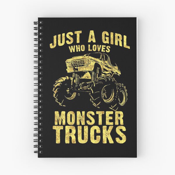 Item preview, Just a GIRL who Loves MONSTER TRUCKS awesome black and yellow distressed style  designed and sold by Naumovski.