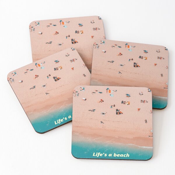 Item preview, Life's a beach! Bird's eye view of a warm, sunny day at the beach designed and sold by JellyBeenzz.