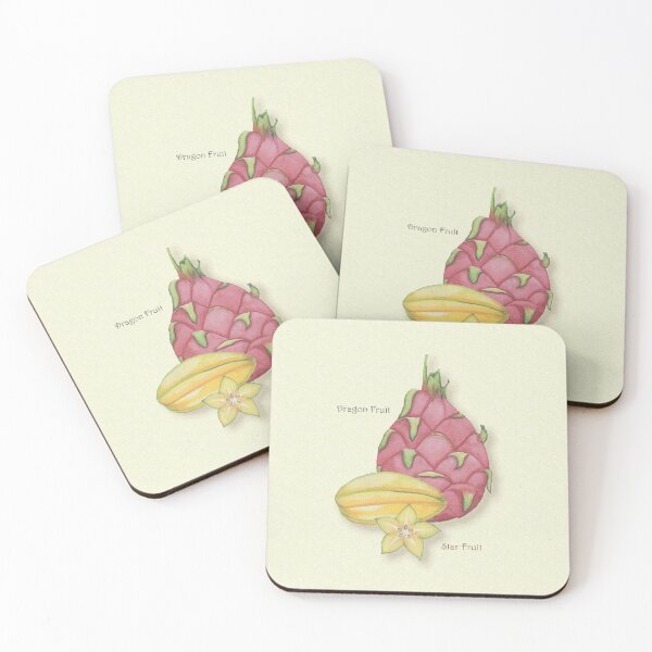 Item preview, Watercolor Exotic Dragon Fruit and Star Fruit designed and sold by Karen McFarland.