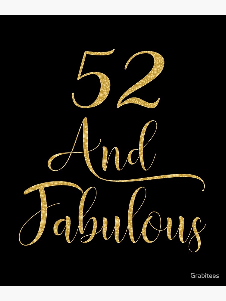 52 Birthday Cake Topper Gold Glitter, 52nd Party Decoration Ideas