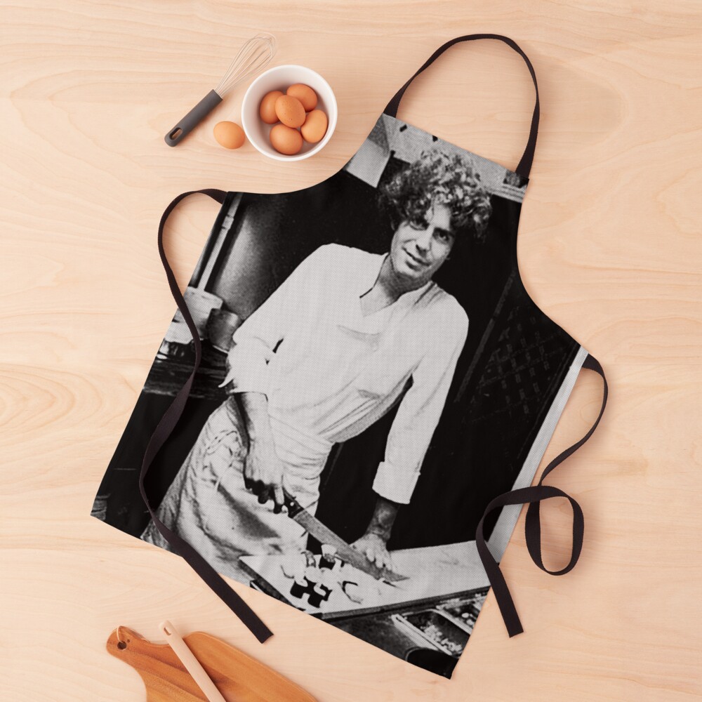 young Anthony Bourdain preparing sushi rolls Apron