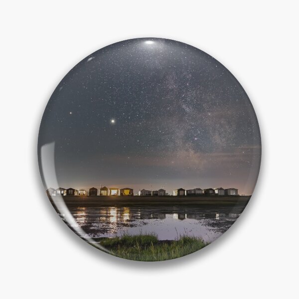 Item preview, Seasalter Whitstable beach huts at night designed and sold by rogerstanger.