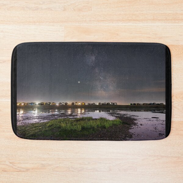 Item preview, Seasalter Whitstable beach huts at night designed and sold by rogerstanger.