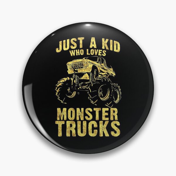 Item preview, Just a KID who Loves MONSTER TRUCKS awesome black and yellow distressed style  designed and sold by Naumovski.
