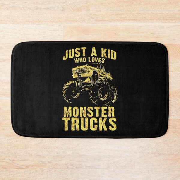 Item preview, Just a KID who Loves MONSTER TRUCKS awesome black and yellow distressed style  designed and sold by Naumovski.