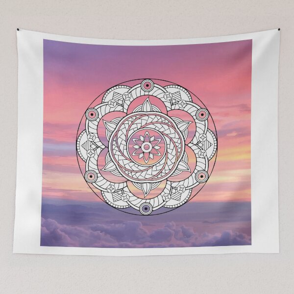 Item preview, Floral pink mandala abstract sky designed and sold by djal-lk.