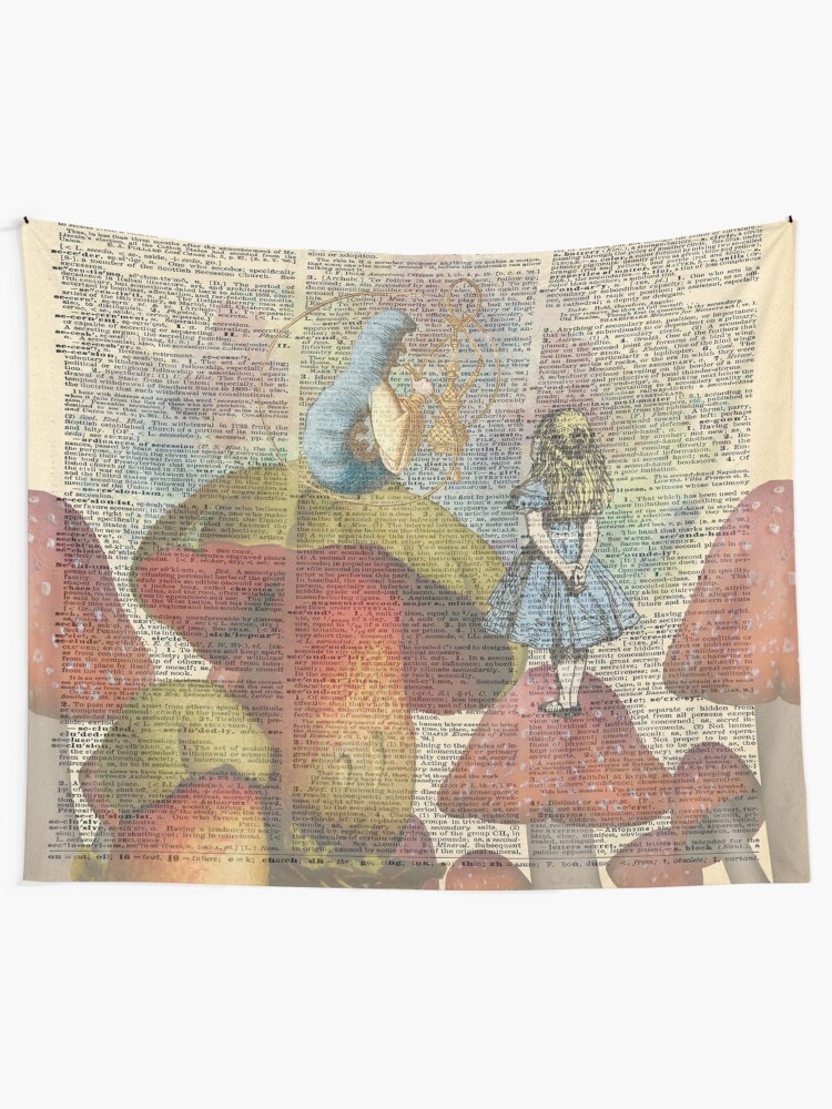 "Alice In Wonderland The Hookah Smoking Caterpillar" Tapestry for