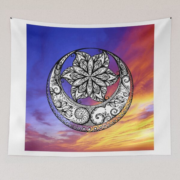 Item preview, Moon and Flower Mandala abstract Sky designed and sold by djal-lk.