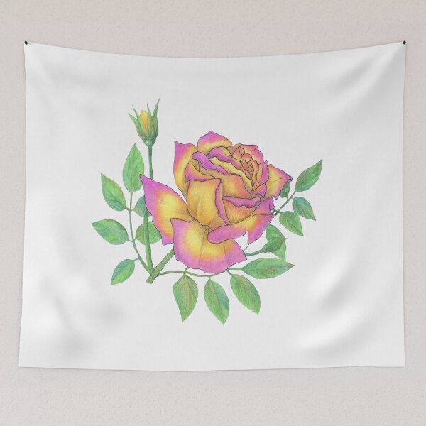 Item preview,  Rose flower. Illustration with colored pencils and ink. designed and sold by Yovin11.