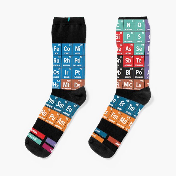 Periodic Table Of Elements Unisex Novelty Crew Socks Ankle Dress Socks Fits Shoe Size 6-10 