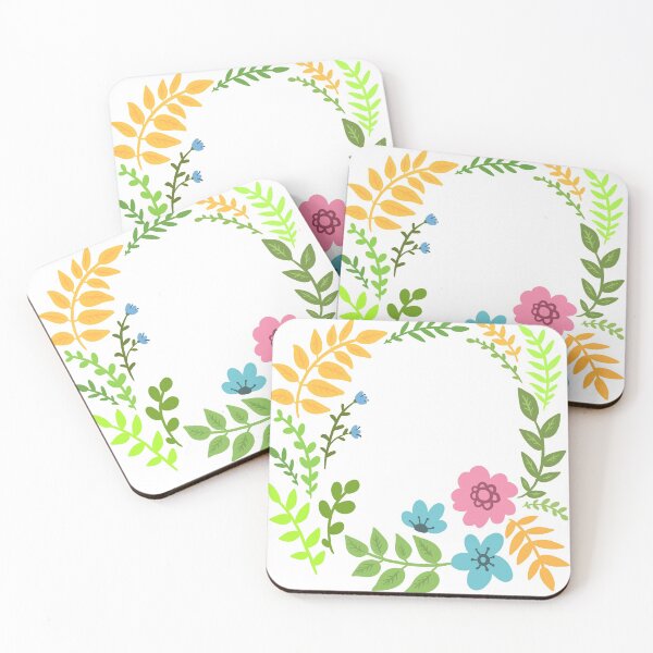 Item preview,  Frame made of flowers and leaves. Bright digital illustration. designed and sold by Yovin11.