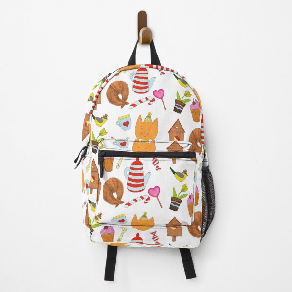 Item preview, Cat, teapot, flower, birdhouse, bird. Vivid digital illustration. designed and sold by Yovin11.