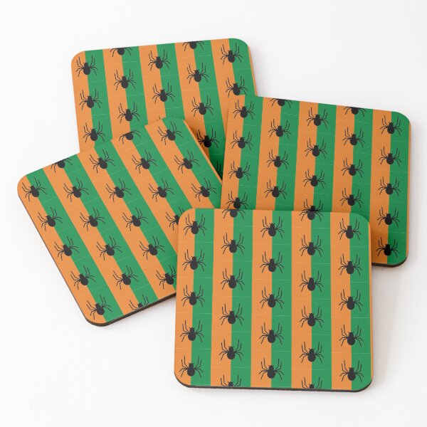 Item preview, Green Orange Stripe Black Spider designed and sold by Sunny Collections.