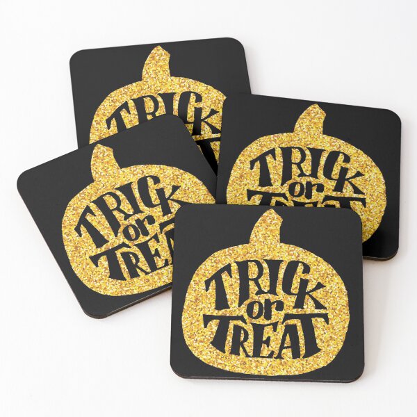 Item preview, Black and Gold Glitter Trick or Treat Pumpkin designed and sold by Alicia Chee.