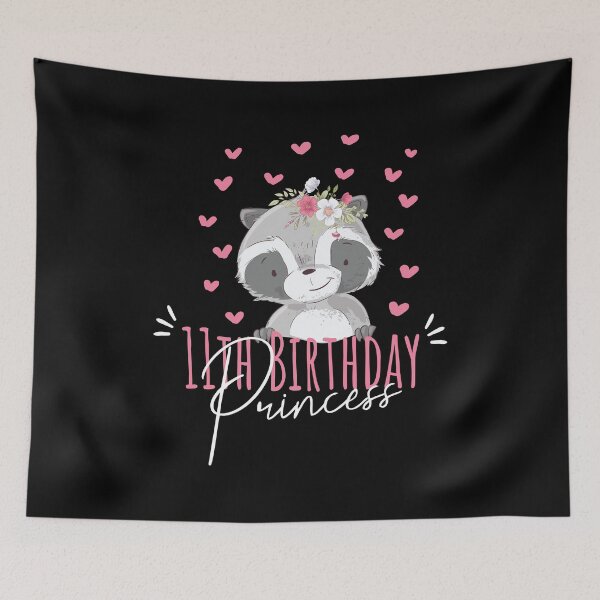 Item preview, 11th Birthday Princess Girl 11 Years Old Raccoon Lover B-Day graphic designed and sold by Grabitees.