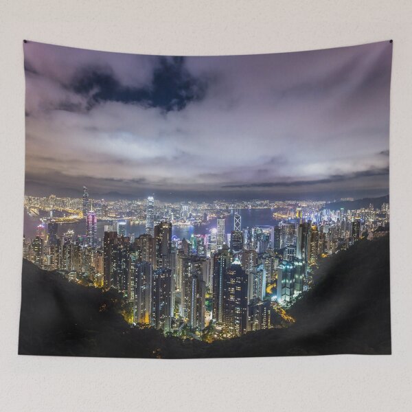 Item preview, Beautiful evening view of the Hong Kong city, HK downtown view. | Hong Kong souvenir. designed and sold by 2AcesDesign.