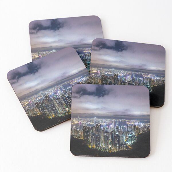Item preview, Beautiful evening view of the Hong Kong city, HK downtown view. | Hong Kong souvenir. designed and sold by 2AcesDesign.