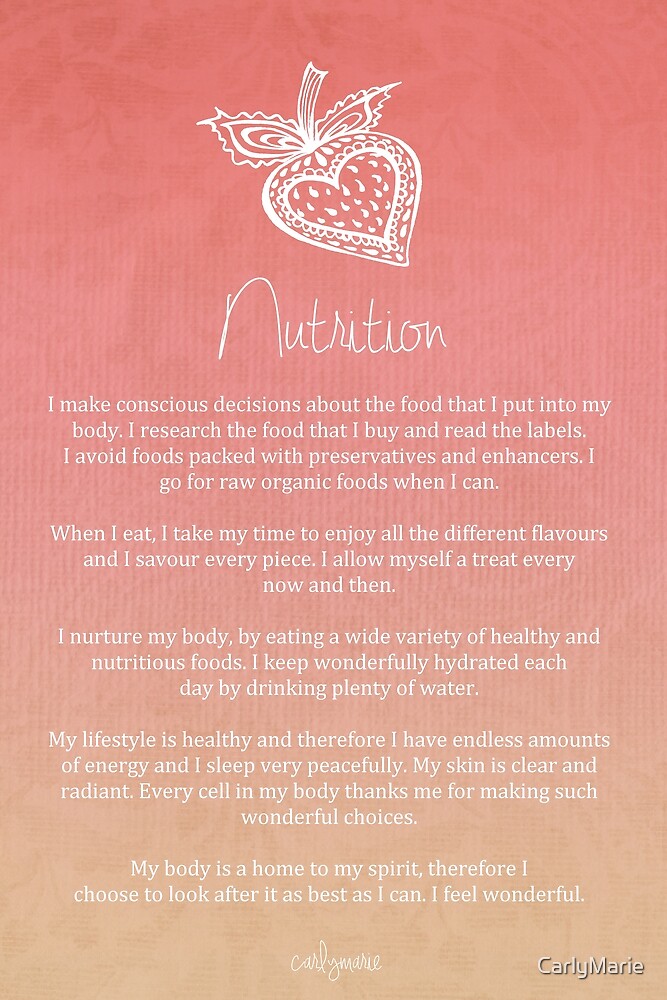 "Affirmation - Nutrition" by CarlyMarie  Redbubble