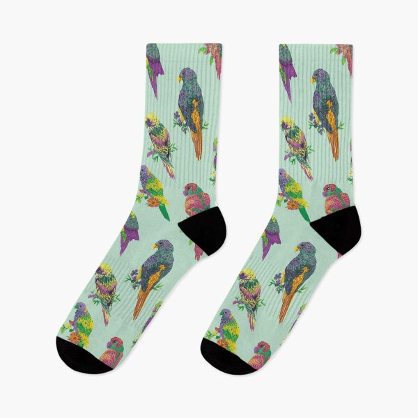Item preview, Tropical Parrots in Watercolour (light green background) designed and sold by adrstefanska.
