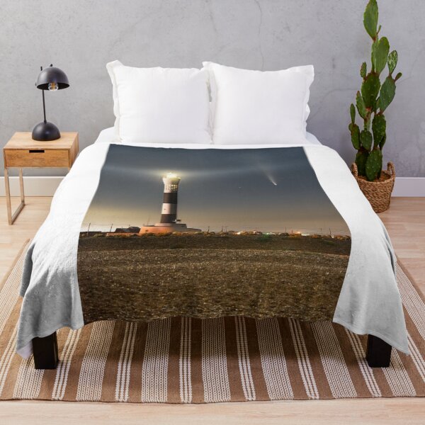 Item preview, Dungeness lighthouse NEOWISE comet and stars designed and sold by rogerstanger.