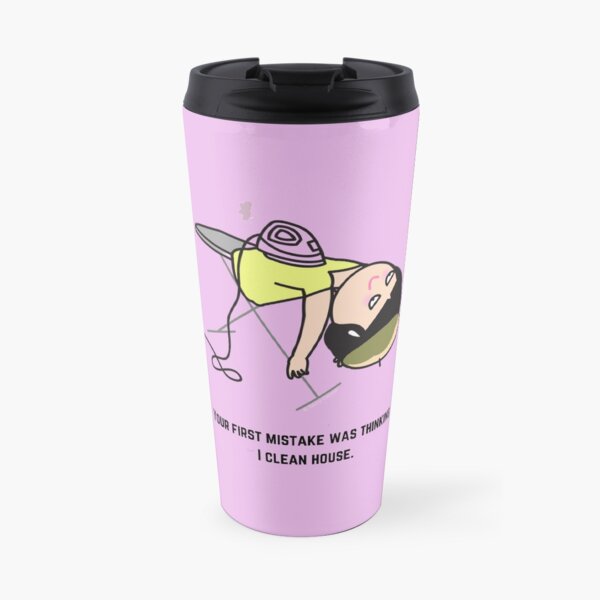 Thinking I Clean House, Funny Cartoon Housekeeping Humor Travel Mug