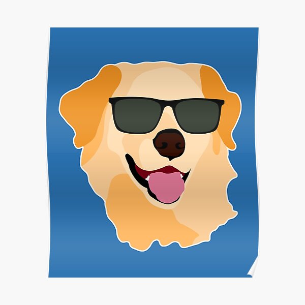 Golden Retriever Cartoon Posters | Redbubble