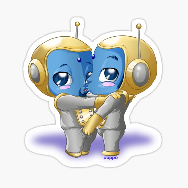 gay alien couple Sticker