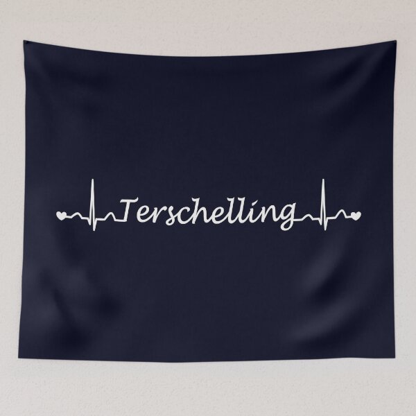 Item preview, Terschelling heartbeat dark blue white designed and sold by ChrissiCreation.