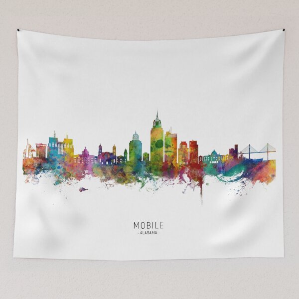 Item preview, Mobile Alabama Skyline designed and sold by ArtPrints.