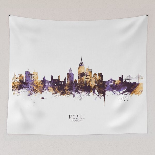Item preview, Mobile Alabama Skyline designed and sold by ArtPrints.