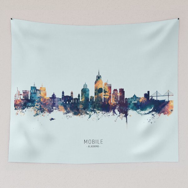 Item preview, Mobile Alabama Skyline designed and sold by ArtPrints.