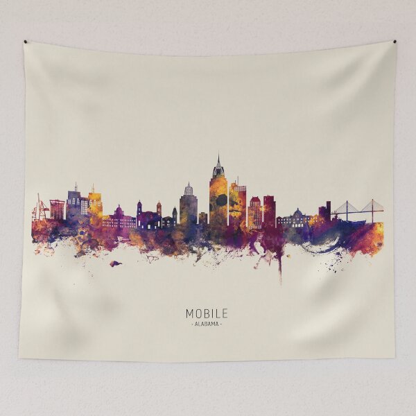 Item preview, Mobile Alabama Skyline designed and sold by ArtPrints.