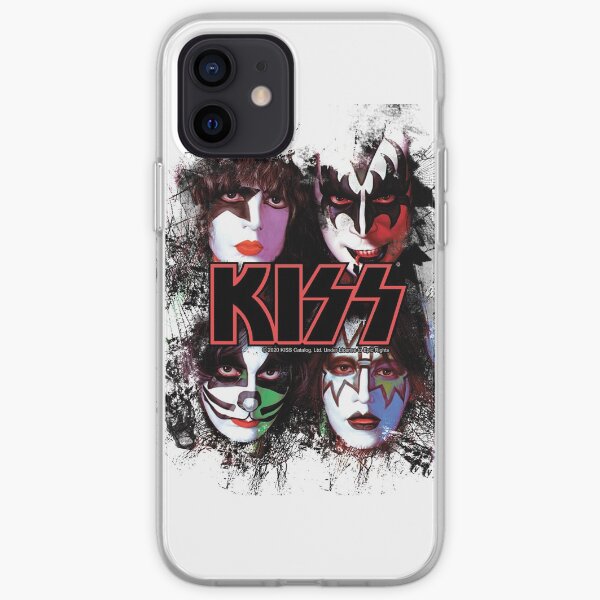 KISS ® the Band - All Members Faces brush effect iPhone Soft Case
