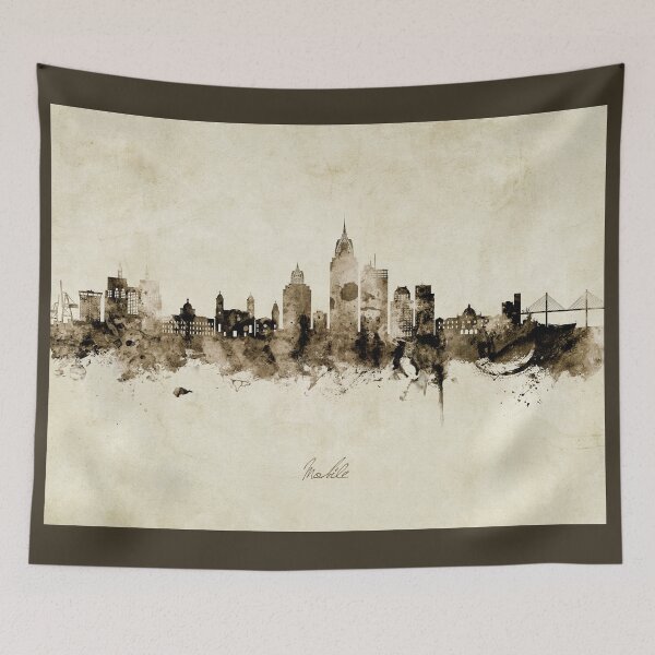 Item preview, Mobile Alabama Skyline designed and sold by ArtPrints.