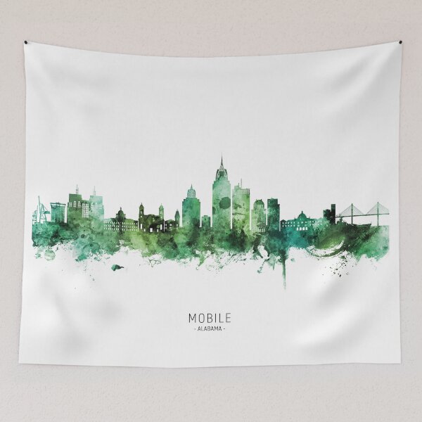 Item preview, Mobile Alabama Skyline designed and sold by ArtPrints.