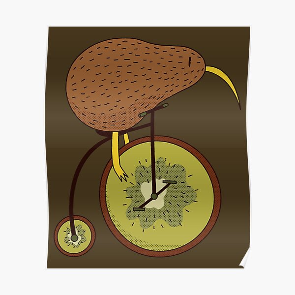 Kiwi Frucht Vs Vogel Funny Design Poster Von Articadesign Redbubble