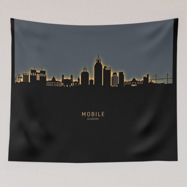 Item preview, Mobile Alabama Skyline designed and sold by ArtPrints.